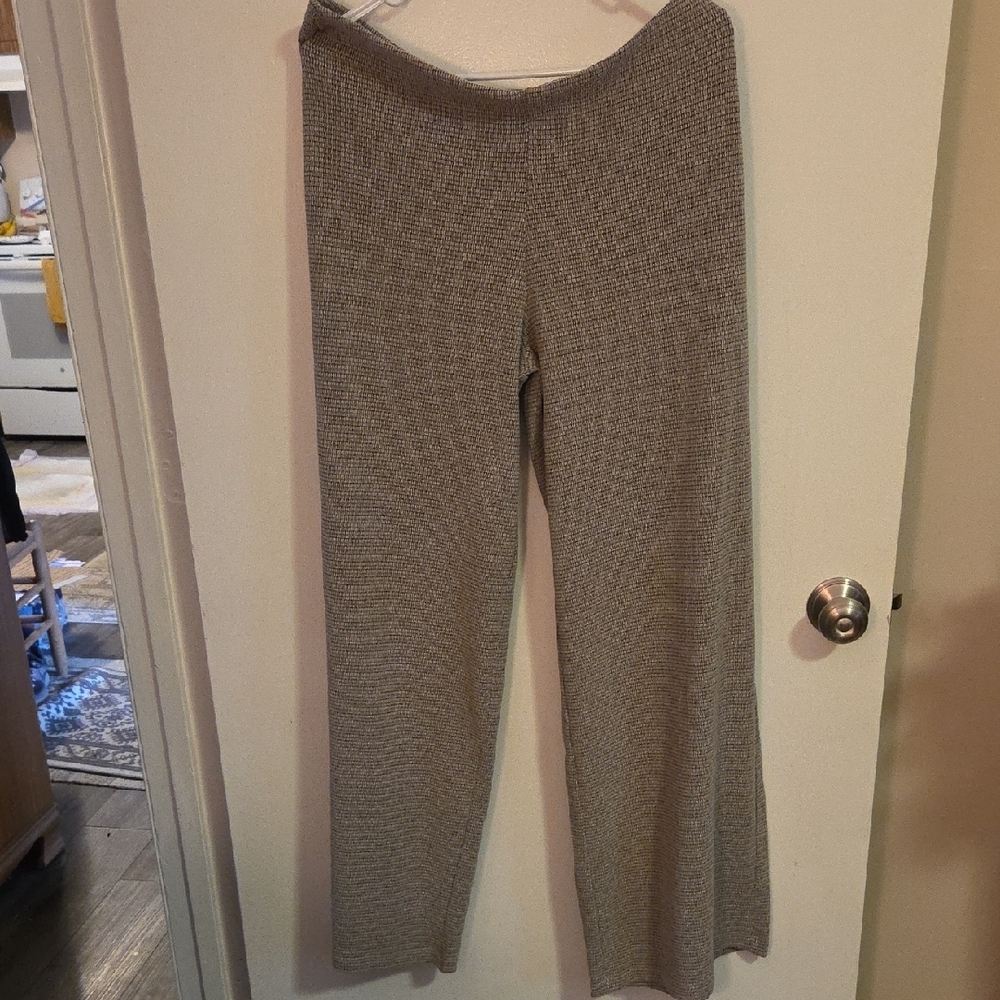 Zara Gray Wide Leg Knit Pants